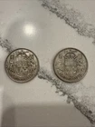 1952 and 1953 Canadian .800 Silver Half Dollars 50 Cents