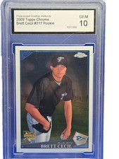 2009 Topps Chrome Brett Cecil Rookie Card #217 PGA 10 Gem Mint Toronto Blue Jays. rookie card picture