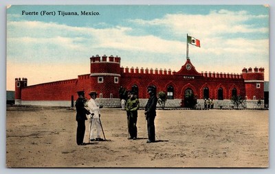 Vintage Fuerte Fort Tijuana Mexico Linen Postcard by I.L. ENO San Diego