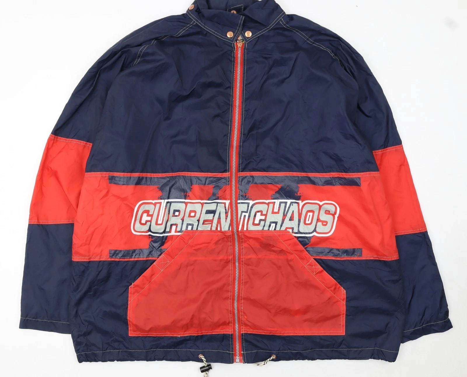 Earthbound Men's Blue Red 2XL Windbreaker Jacket Nylon Retro Style