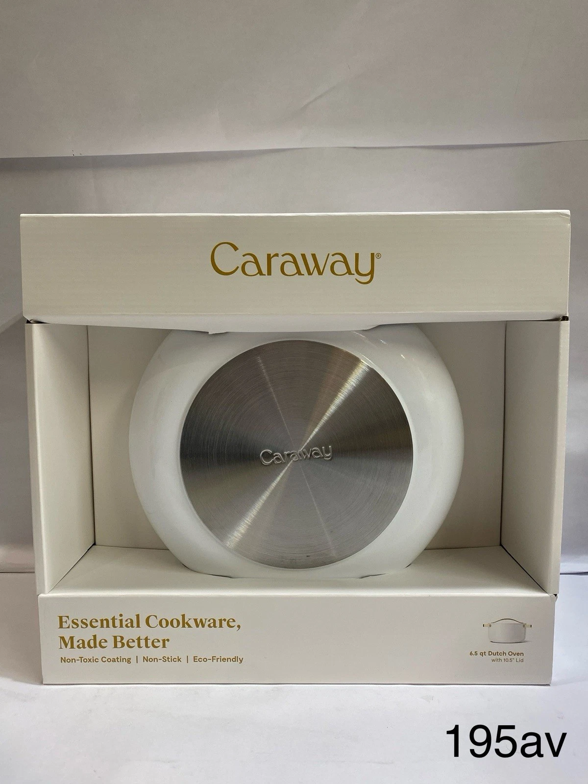 Caraway Dutch Oven with Lid 6.5 Qt, 10.5" Non-Stick Ceramic Coating White