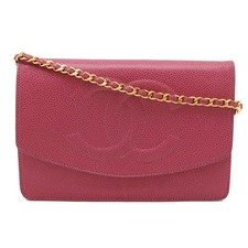 Chanel Caviar Leather Coco Mark Chain Wallet 2Way Shoulder Bag A13509 Wo One