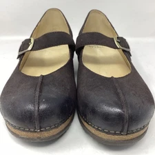 052 Dansko Mika Leather Mary Jane Shoes Womens Size 39EU US8.5-9 dark Chocolate