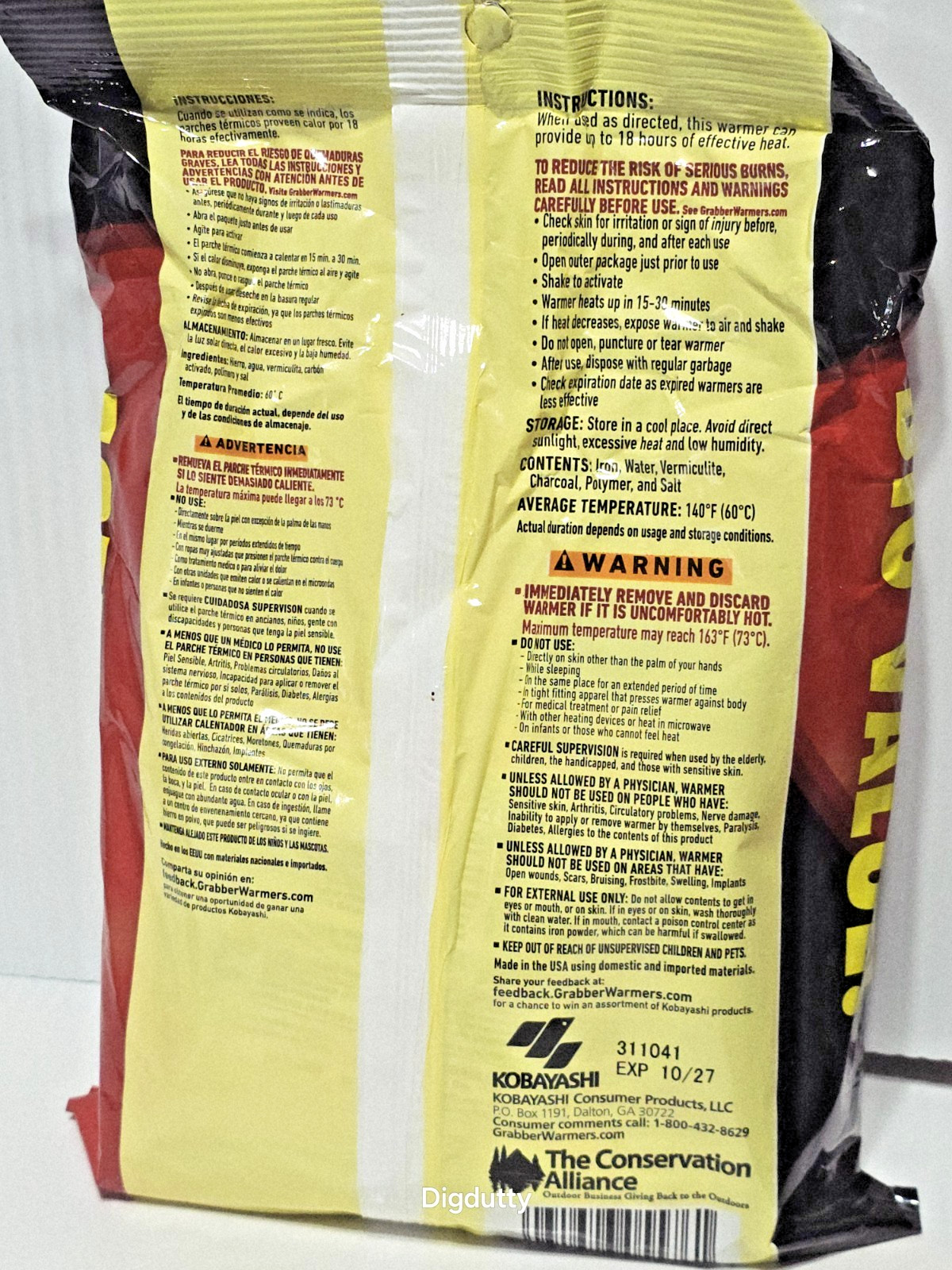 Grabber Warmers BIG PACK 18 Hours Hand Warmers, 20 Grabber 10 Pairs, Exp 10/2027