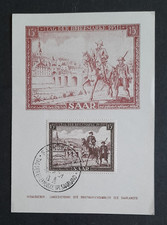 Sarre Saar 1951 n° 305 Michel Carte Maximum Tag der Briefmarke Maxi Card