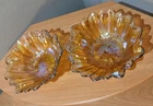 Set of 2 – Vintage Indiana Marigold Carnival Glass Sunflower Bowls – Amber