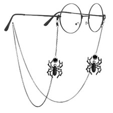 Glasses Chain for Women Black Goth Spider Mask Pendant Eyeglass Big Spider