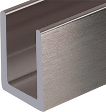 Brushed Nickel Frameless Shower Door Aluminum Deep U-Channel for 3/8" Thick Glas