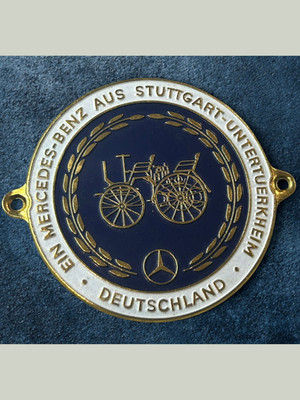 Vintage Mercedes-Benz Stuttgart Untertürkheim Germany Enamel Grille Badge Plaque