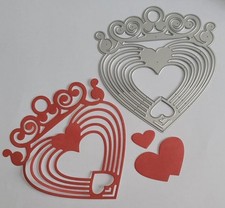 Heart with Swirl top border Metal Cutting Die Card Making Scrapbooking Valentine
