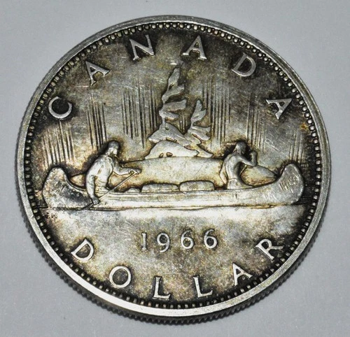 1966 CANADA DOLLAR - Great Large Silver Coin - 0.60 Troy ounce Ag