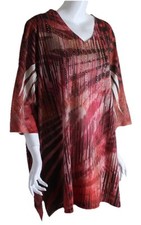 NUEVA Camisa Top Túnica Tejida Art-to-Wear Sublimación Lux Talla 2X Catherine's