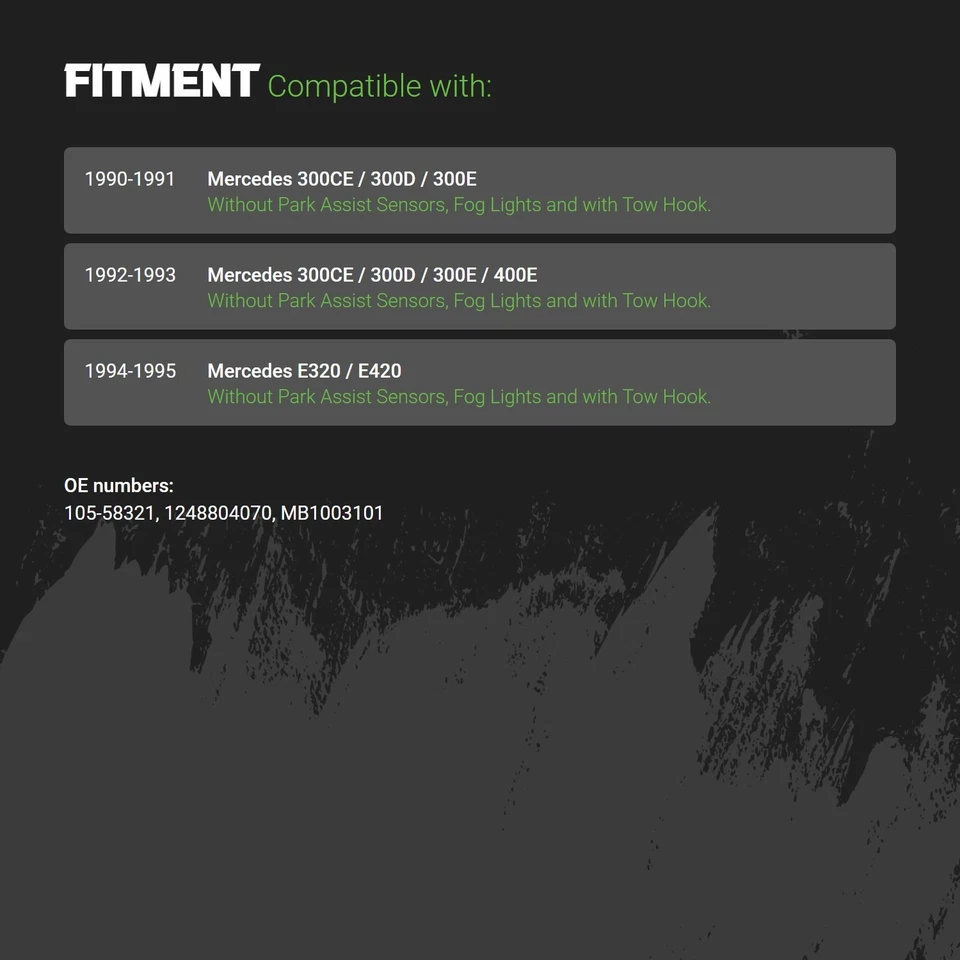 For Mercedes-Benz E420 1994-1995 Replacement Front Bumper Cover Standard Line Foto 2 de 2