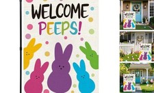 Welcome Easter Garden Flag 12x18 Inch, Double Sided garden flag-12 18" 26-PEEPS
