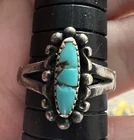 Vintage Native American Navajo Sterling Silver W Turquoise Smalls Ring Size 6.25