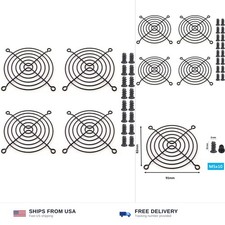 4 Pack 92mm Fan Grill Guard Black Metal Plastic with Mounting Screws