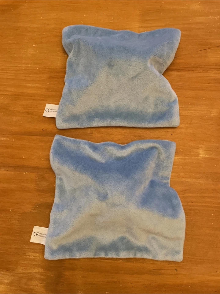 Lot De 2 Peluche doudou marmotte Écureuil plat bleu Blanc URIAGE yeux brodé Noir - Photo 4/4