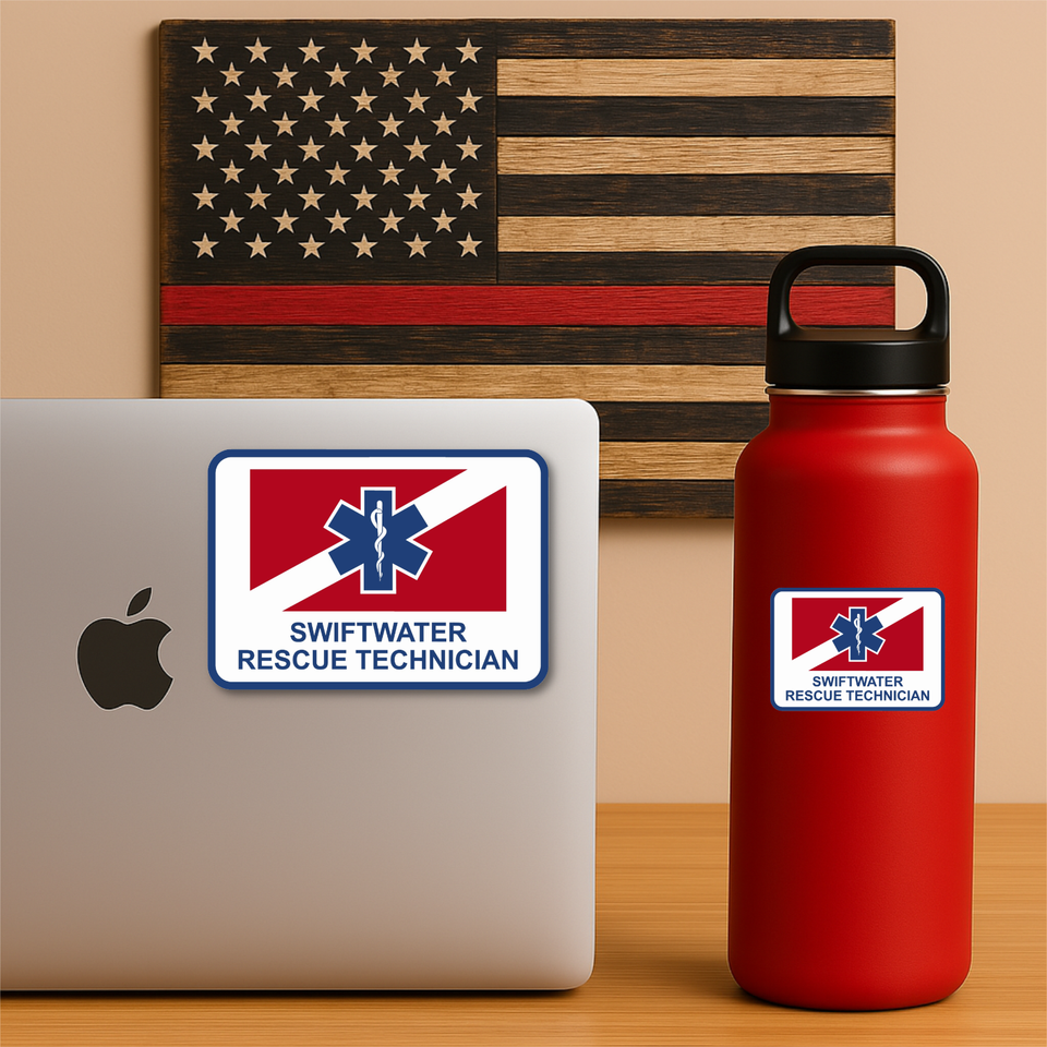 Water Rescue Sticker Swiftwater Rescue Sticker, Fire Rescue Decal for Laptops & Indoor Use 1 ...