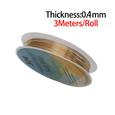 3-20Meters 304 Stainless Steel Wire PVD Coated Gold Wire for Diy Jewelry Making 
