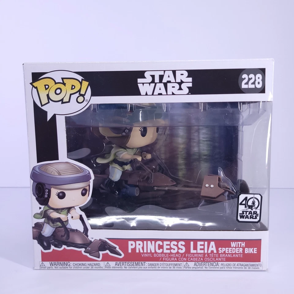 Funko Pop 星球大战莱娅公主加速自行车 228 40 周年人偶盒装 — 第 2/4 张图片