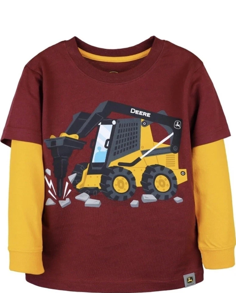 Camiseta de camión volquete John Deere para niños pequeños manga larga niño talla 4T/nueva con etiquetas Foto 2 de 4