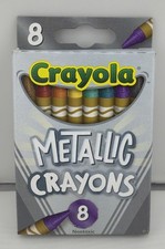 Crayola Metallic Crayons 8 Pack Shimmer Colors Art Drawing School Supplies. New