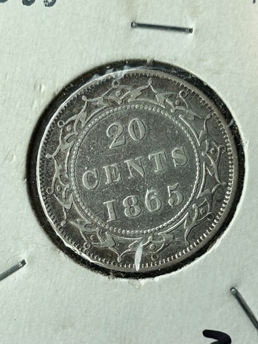 1865 Newfoundland 20 Cents Silver Coin MP