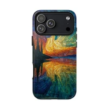 Phone Ink - Case for iPhone/Galaxy/Pixel - Northern Lights Stained Mosaic