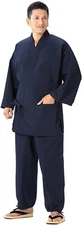 Japanese Monk's Working Clothes SAMUE Color Navy Blue  Size LL Made in Japan