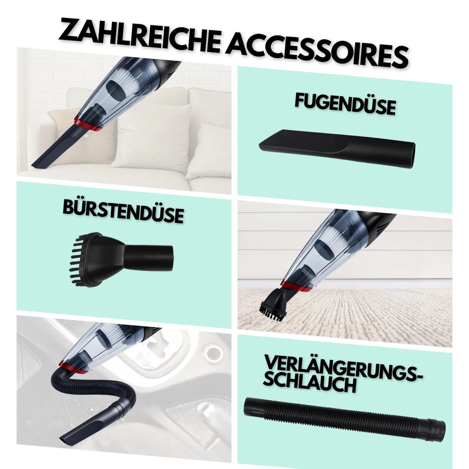 Akku-Handstaubsauge beutellos für Auto Büro Haus Akku Handstaubsauger Kabellos - Bild 4 von 4