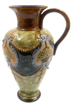 SEHR HÜBSCHE ROYAL DOULTON STEINZEUG JUGENDSTIL EWER KRUG GRIFF VASE 7'' X9611