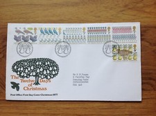 The Twelve Days of Christmas  , Edinburgh  pmk ,  1977  First Day Cover .