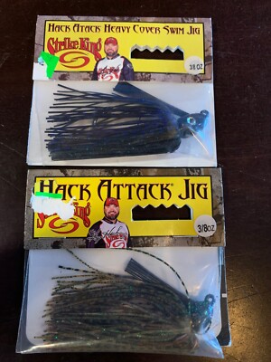 JIG 3/8oz. HEAVY COVER Black & Blue & Sexy Craw Hack Attack Strike King NEW!