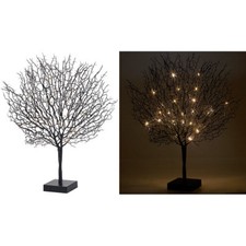 Lunartec Moderner Lichterbaum mit 25 warmweißen LEDs, 50 cm, schwarz