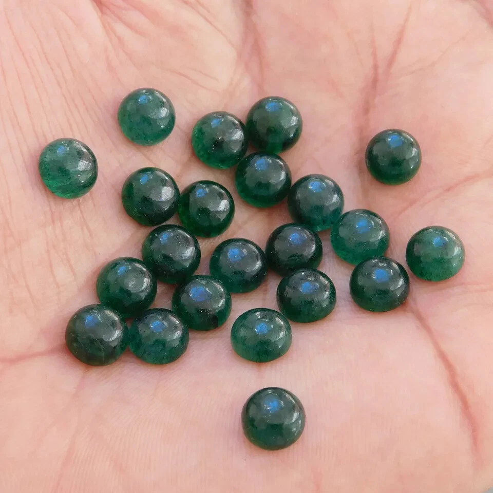 [WHOLESALE] NATURAL GREEN AVENTURINE CABOCHON ROUND SHAPE LOOSE GEMSTONE - Image 3 of 4