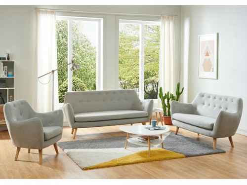 Canapé 32 Places En Tissu Jenny Gris Clair Eur 67999