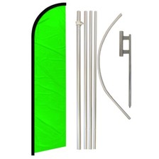 Solid Color Neon Green Full Curve Windless Swooper Flag Pole Kit Green Flag Solid Color Neon Green Full Curve Windless Swooper Flag Pole Kit Green Flag