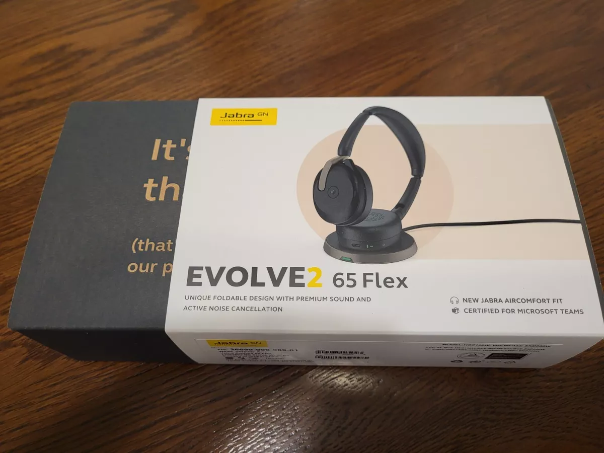 Jabra Evolve2 65 Flex UC Bluetooth Headset with Wireless Charging