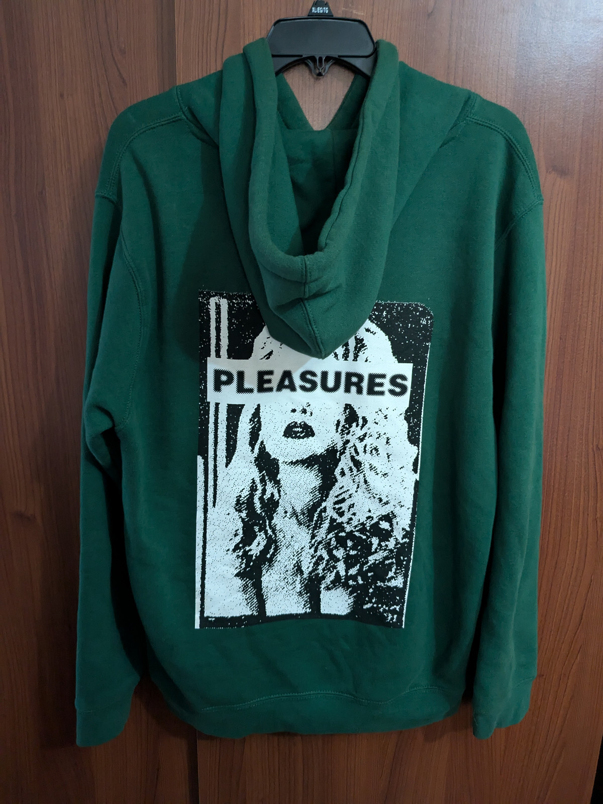 Mens Pleasures Hate Free Graphic Hoodie L Large Green Pullover