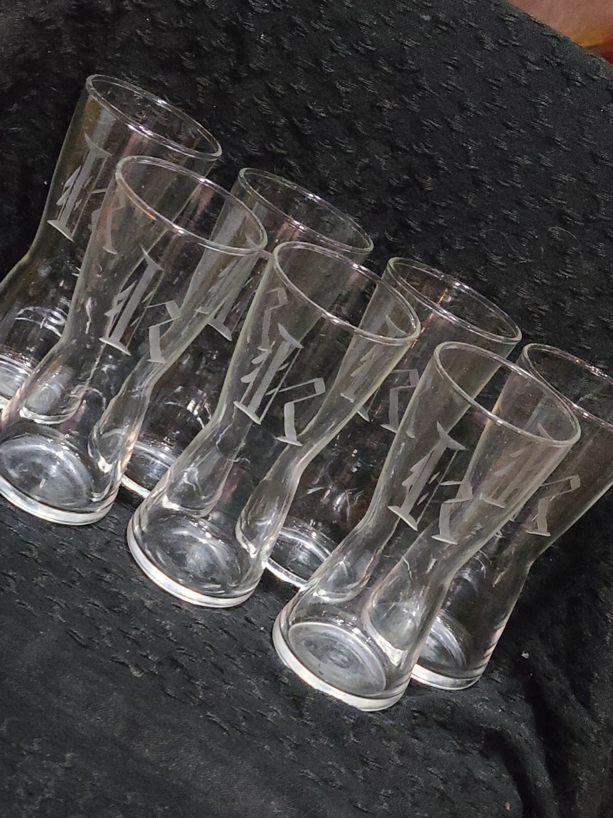 7 Vintage Custom Personalized Pilsner Glasses Laser Etched Letter 