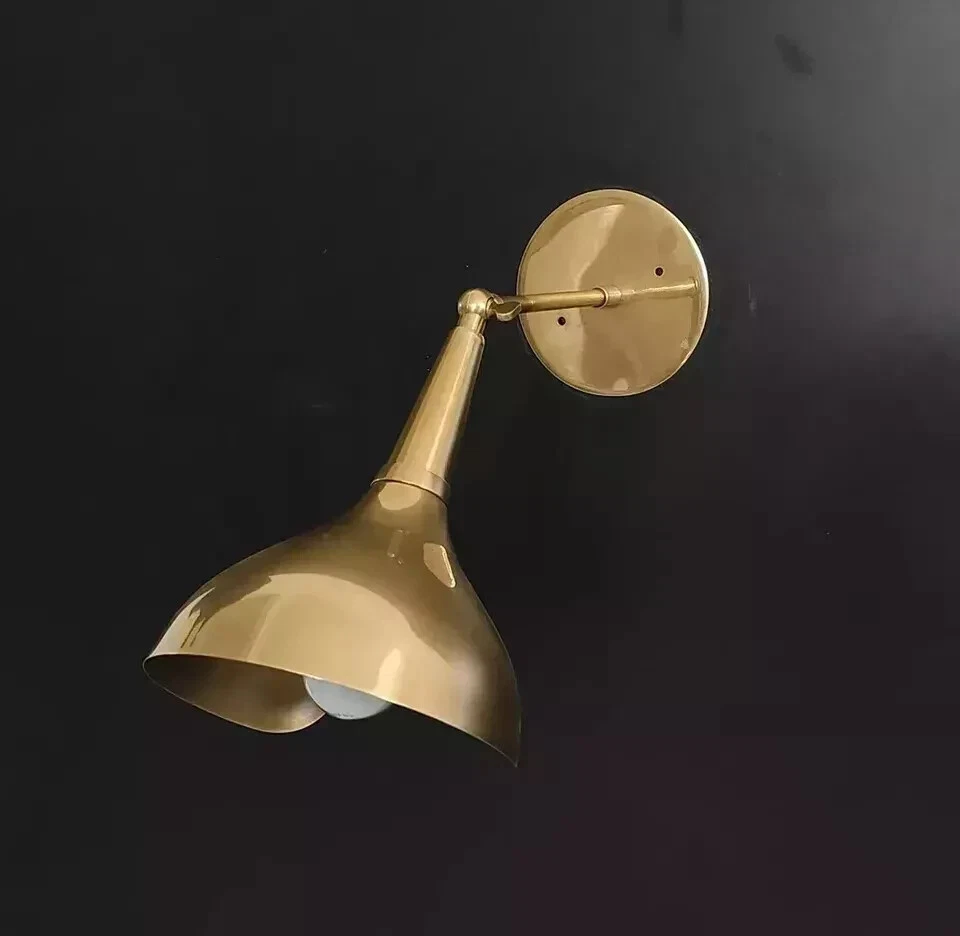 Italian Raw Brass Wall Lamp Stilnovo Rustic Wall Sconce Bedroom Wall Light Sconc - Image 2 of 4