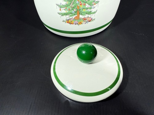 Vintage Spode Christmas Tree Whistling Tea Kettle Pot Porcelain Enamel 2.2 Quart - Picture 7 of 9