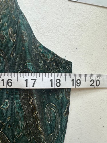 Vintage 90s Lizsport Waistcoat Blazer Womens 10 Green Paisley Dark Academia 80S - Picture 10 of 14