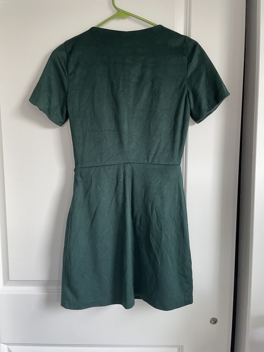 Zara Trafaluc Dark Green Velvet V-Neck Button Mini Dress with Pocket, size XS | eBay Zara Trafaluc Dark Green Velvet V-Neck Button Mini Dress with Pocket, size XS | eBay