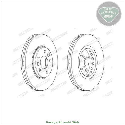 DDF2507C Kit 2 dischi freno Ferodo Anteriore per FIAT TALENTO NISSAN PRIMASTAR - Immagine 3 di 4