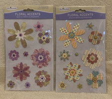 20 Pc Miss Elizabeth's FLOWER FLORAL ACCENTS w/Prints Scrapbook Stickers - NEW