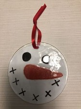 Art folio verre fondu Suncatcher bonhomme de neige neuf