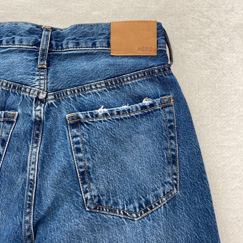Aeropostale 90's Baggy Jeans Women's 2 Relaxed Medium Wash Blue Denim Distressed - Picture 13 of 14