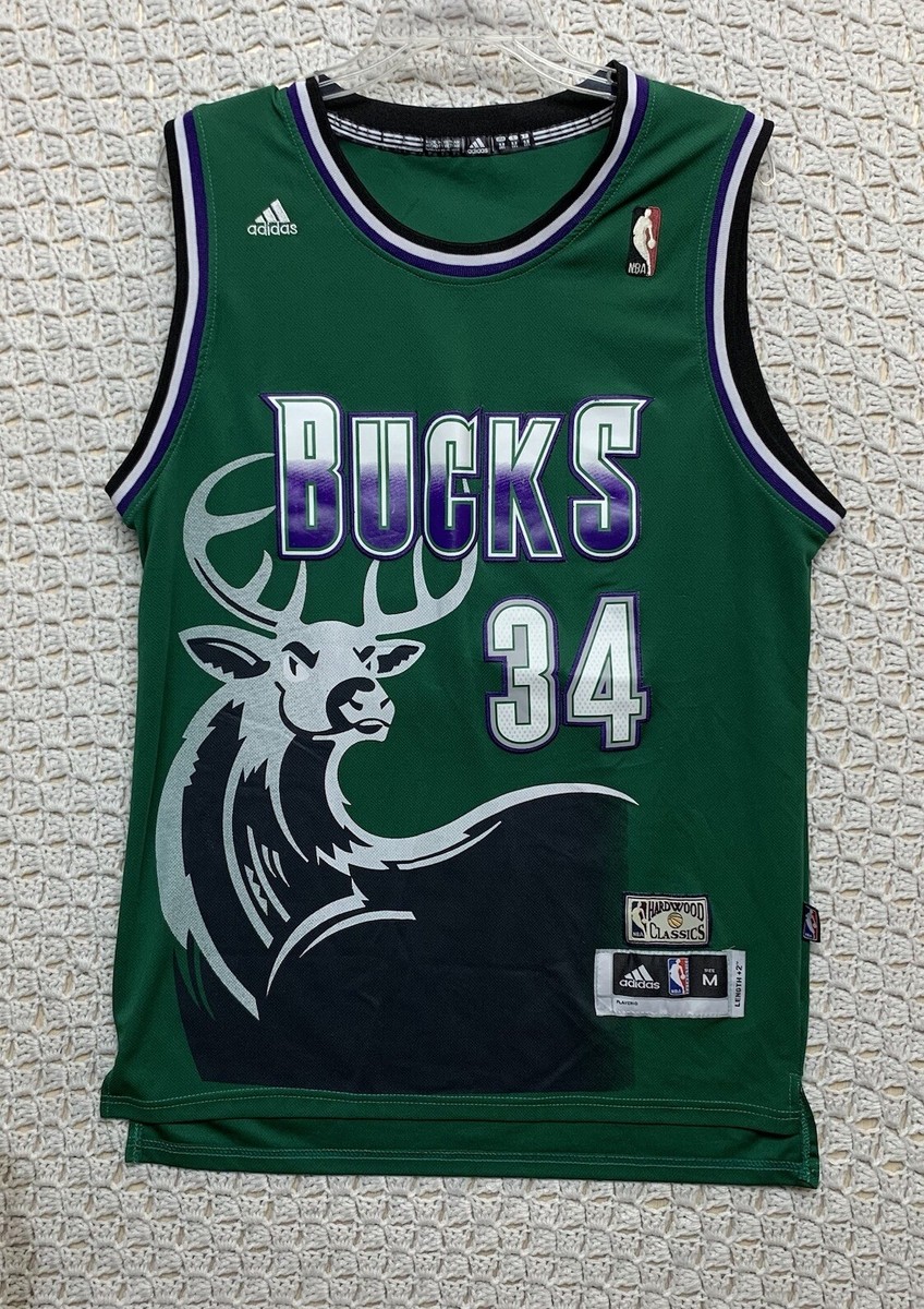 希少 公式 adidas NBA BUCKS レイアレン ユニフォーム 34番 Adidas RAY ALLEN No. 34 MILWAUKEE BUCKS (Size LG) Basketball