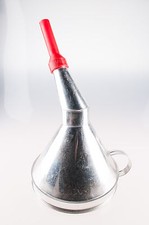 Metal Funnel with Metal Strainer for Fuel, Petrol, Diesel, Water etc. Red Bend
